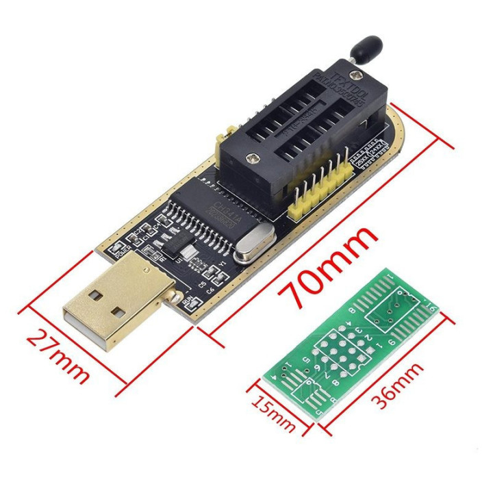 Programador USB CH341 con Base1.8v SPI Flash Sop8 Dip8 W25