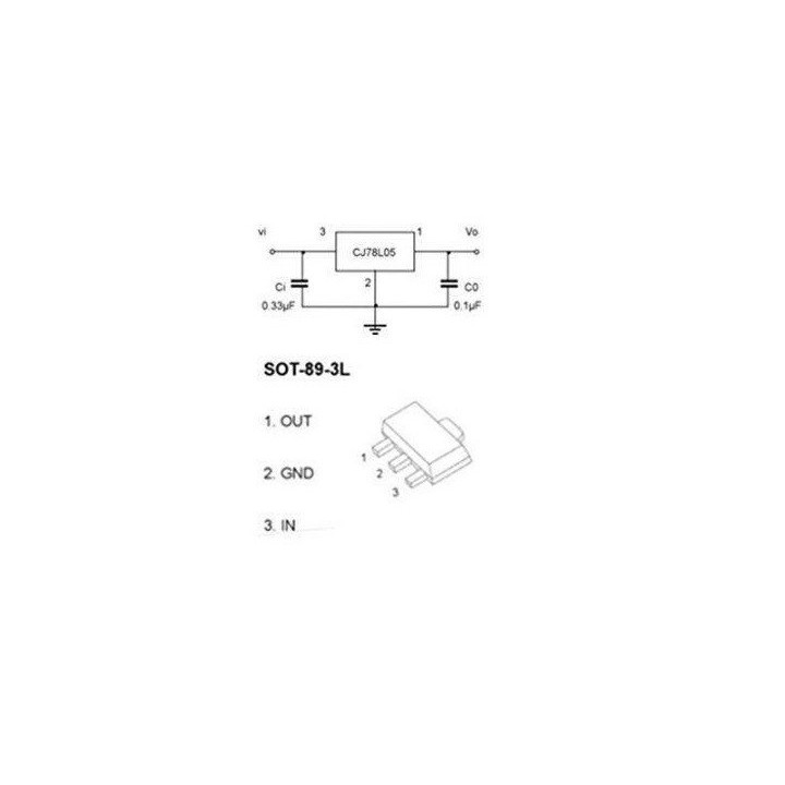 Reguladores de Voltaje SMD 78L05-15 (SOT-89)