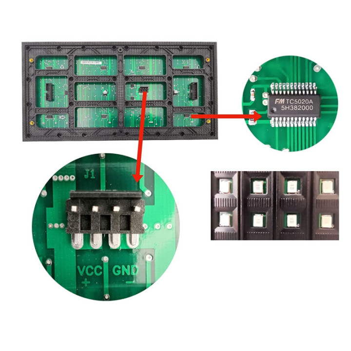 Panel LED P10 32x16 con Controlador HD-W00 Wifi