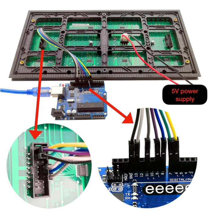 Panel LED P10 32x16 con Controlador HD-W00 Wifi