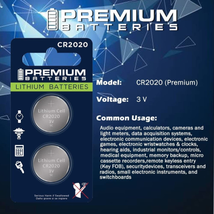 Baterias CR2020 3V (2 Unidades)