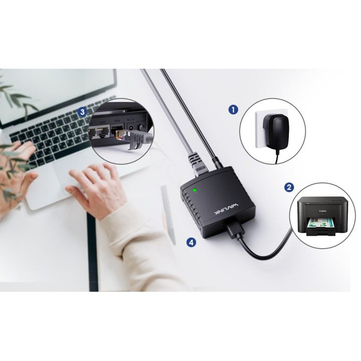 Servidor de Impresora USB 2.0 10/100Mbps RJ45 WN-NU78M41
