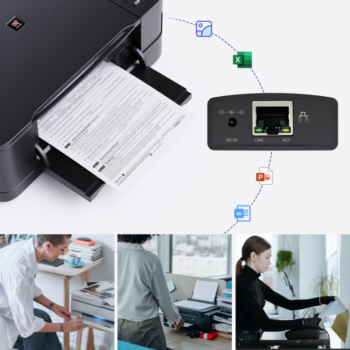Servidor de Impresora USB 2.0 10/100Mbps RJ45 WN-NU78M41