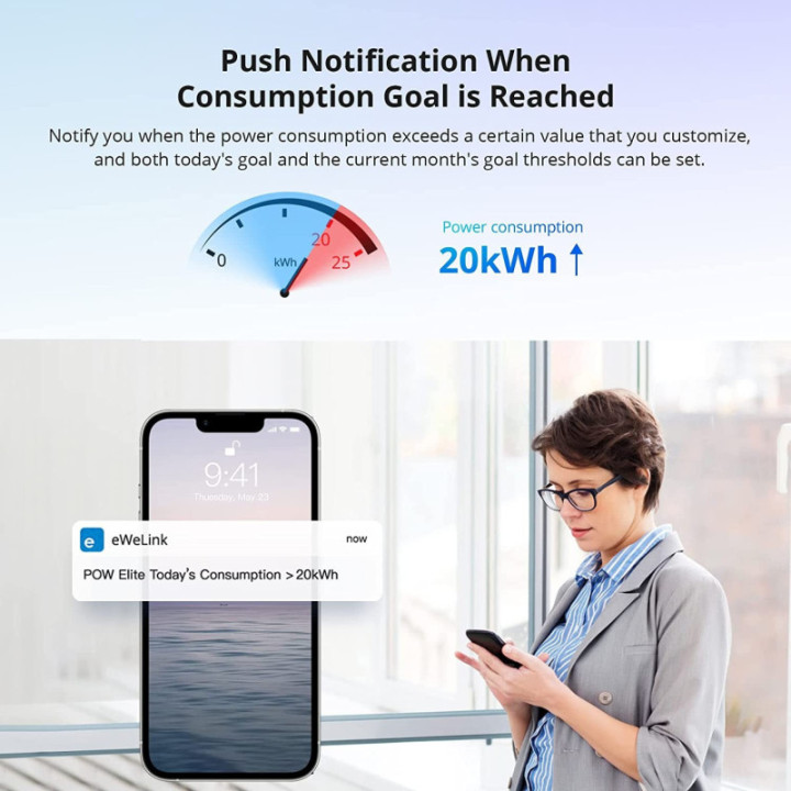 Medidor de Potencia e Interruptor WIFI POW Elite POWR3200D Sonoff