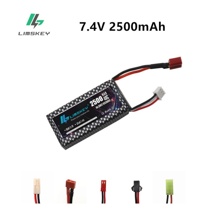 Bateria Tipo LiPo recargable 11.1V 2S 2500mAh Limskey 40C Conector Tipo T