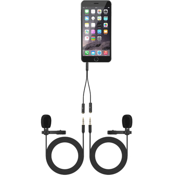 Splitter para 2 micrófonos para celular