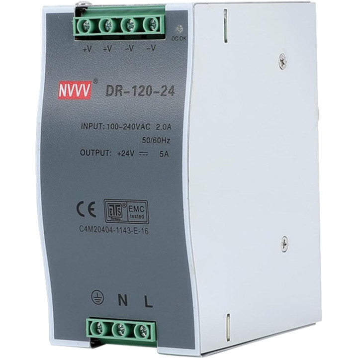 Fuente de Energia para Riel DIN 24V 5A