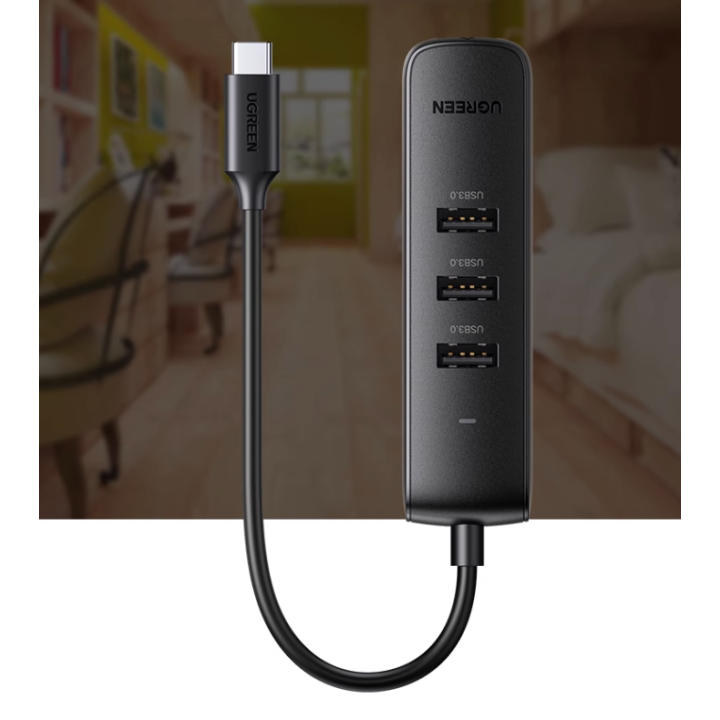 Adaptador HUB de USB-C a USB 3.0 y RJ45 10/100M UGREEN