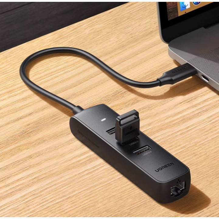 Adaptador HUB de USB-C a USB 3.0 y RJ45 10/100M UGREEN
