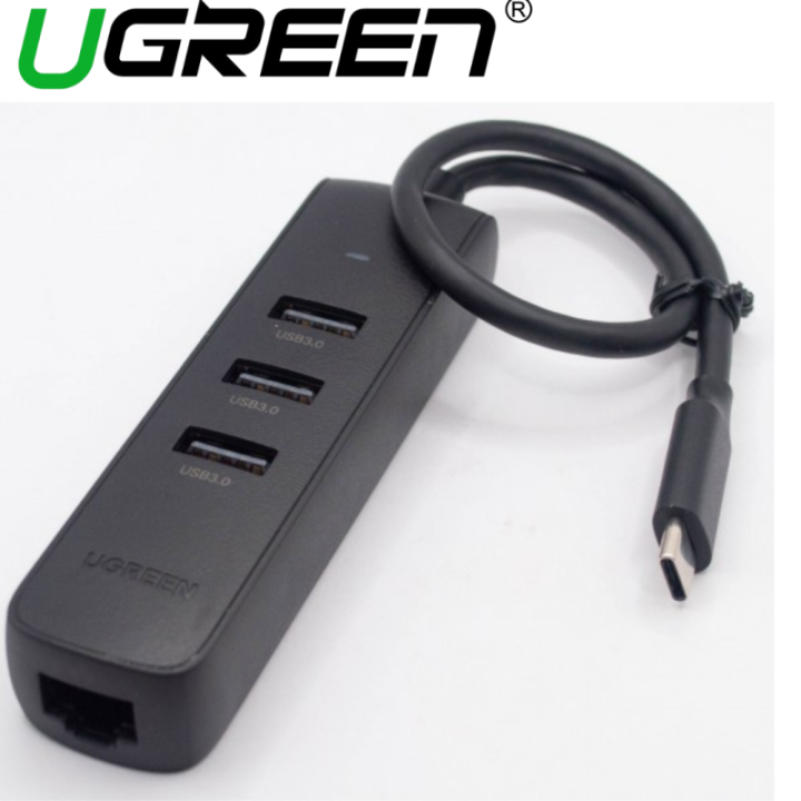 Adaptador HUB de USB-C a USB 3.0 y RJ45 10/100M UGREEN