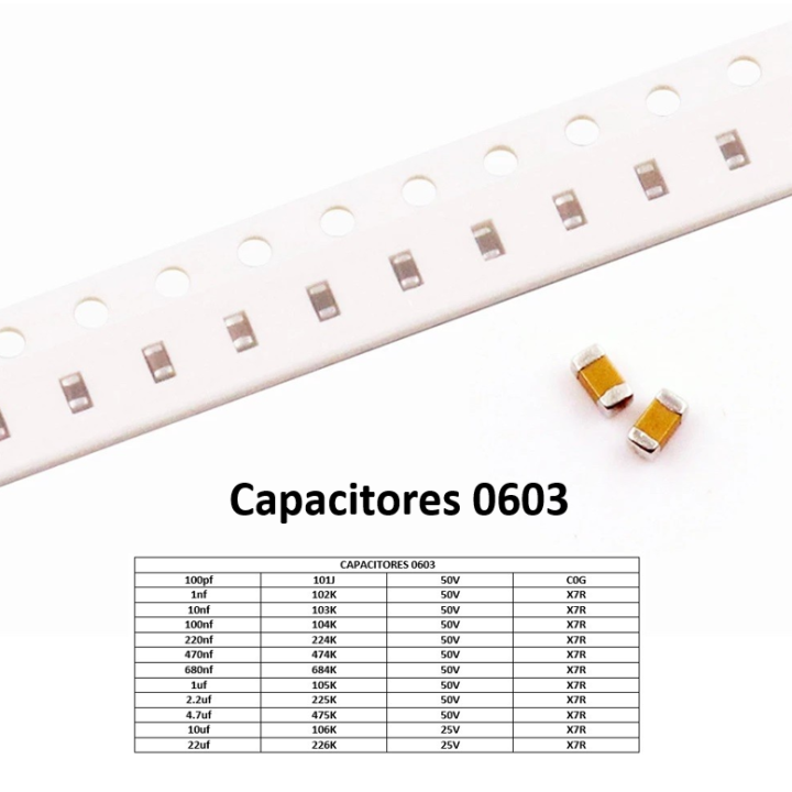 Capacitor Ceramico SMD 0603 25V/50V (2 Unidades)