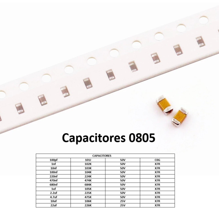 Capacitor Ceramico SMD 0805 25V/50V (2 Unidades)