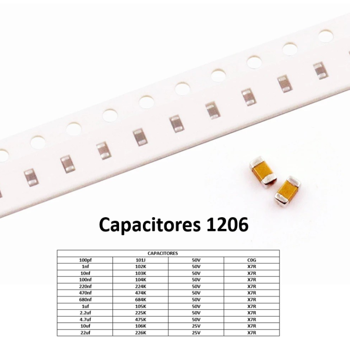 Capacitor Ceramico SMD 1206 25V/50V (2 Unidades)
