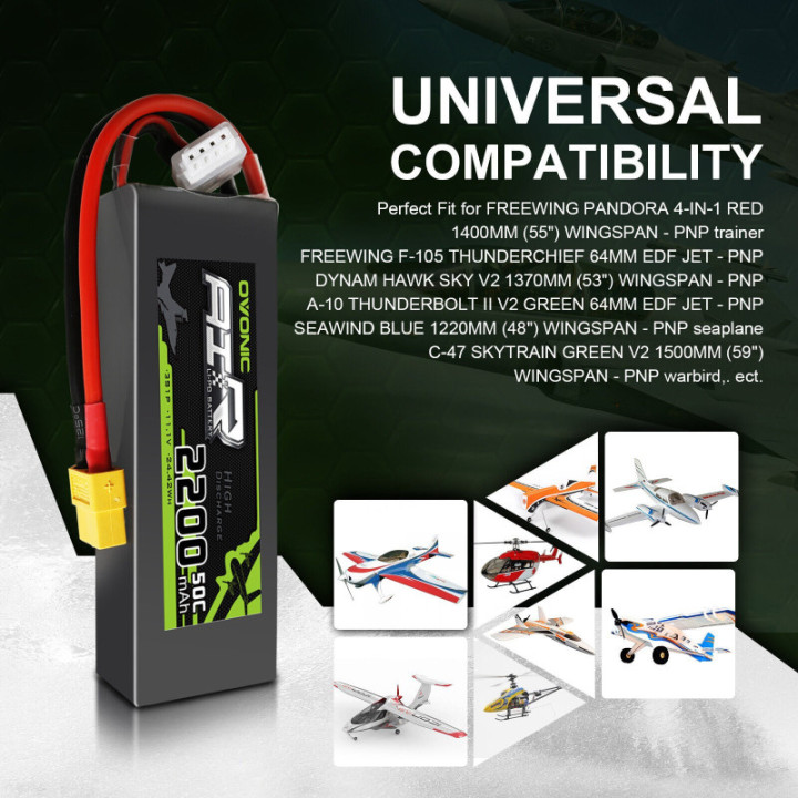 Bateria Tipo LiPo recargable 11.1V 35C/50C 3S OVONIC