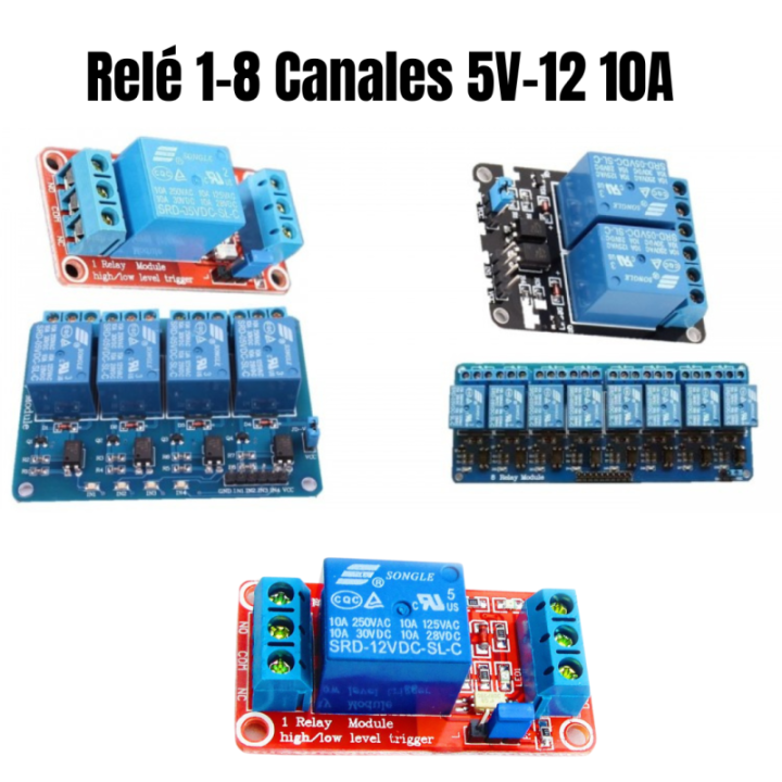Modulo Rele 5-24V 10A 1 - 8 canales