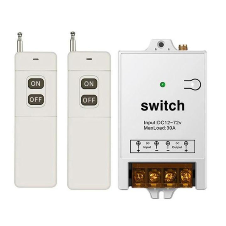 Interruptor Remoto Inalambrico 1.5Km 100-240VAC /12-72VDC 50/60Hz 30A y 12V DC 30A 315MHZ