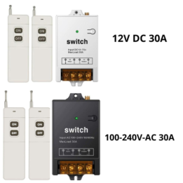 Interruptor Remoto Inalambrico 1.5Km 100-240VAC /12-72VDC 50/60Hz 30A y 12V DC 30A 315MHZ