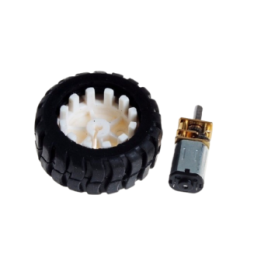 Motor con caja reductora metalica y llanta 6V/12V 100/300RPM