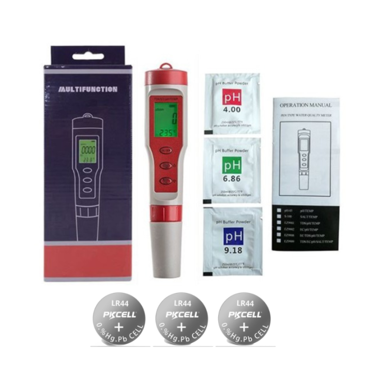 Medidor Digital de PH/EC/TDS/Temperatura 4 en 1 EZ-9908