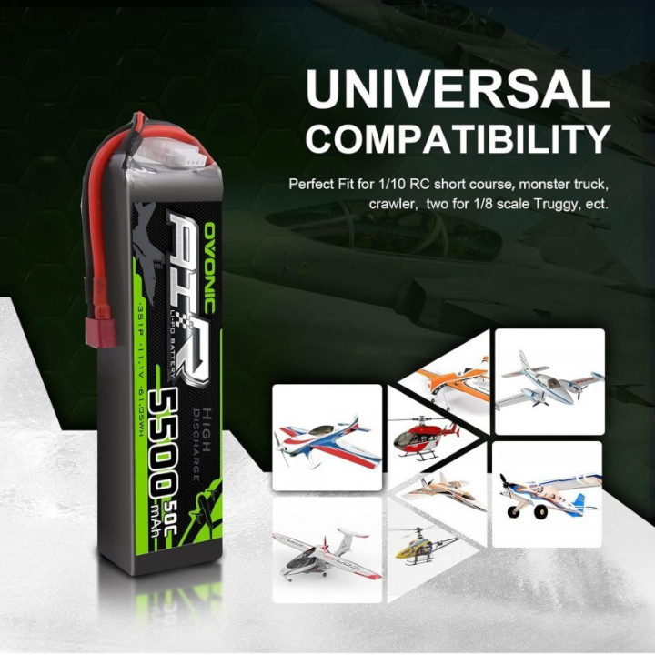Bateria Tipo LiPo recargable 11.1V 35C/50C 3S OVONIC