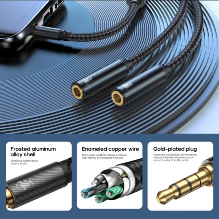 Separador de Audio para 2 Sets de Audifonos