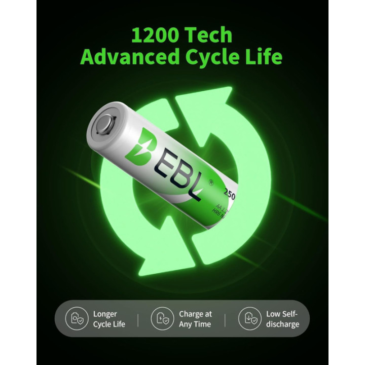 Baterias Recargables AA 2800mAh EBL (4U)