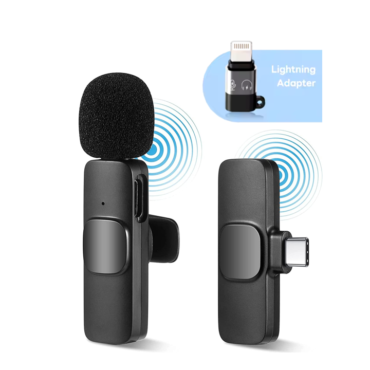 Microfono Lavalier Inalambrico para Celular Tipo USB-C / LIGHTNING