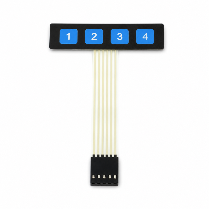 Teclado Matricial de Membrana 1x4 de 4 Teclas
