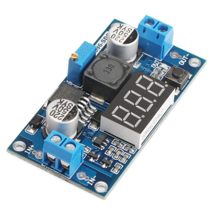 Convertidor descendente DC-DC LM2596 con pantalla