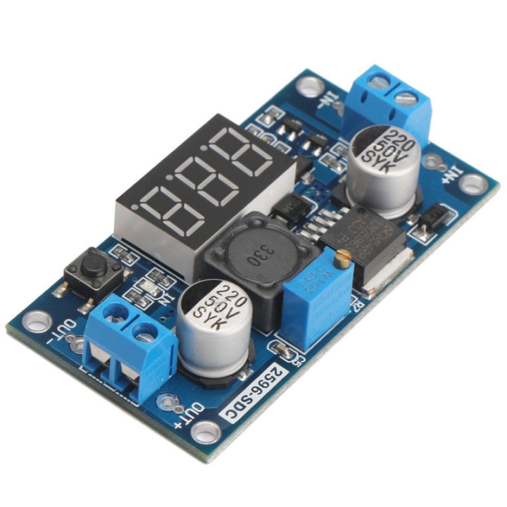Convertidor descendente DC-DC LM2596 con pantalla