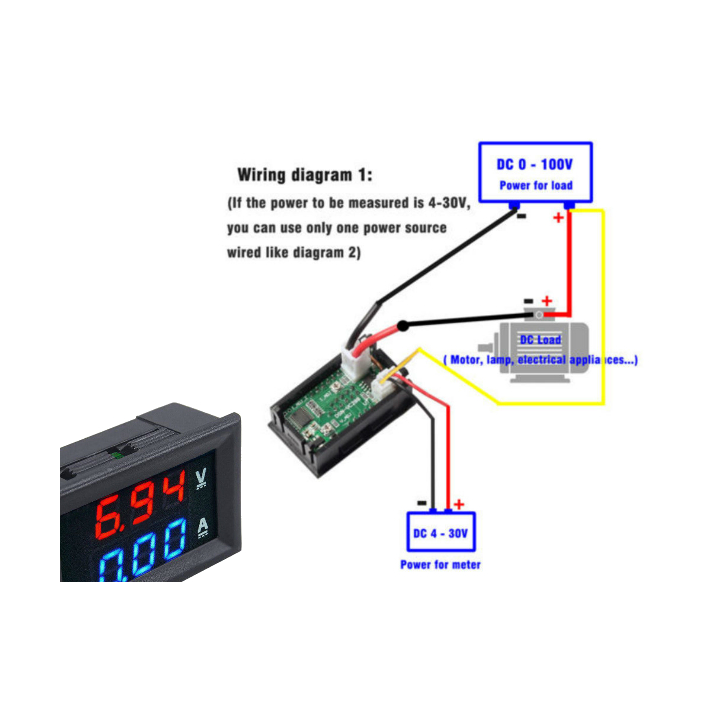 Medidor de voltaje y corriente DC 0-100V 0-10A