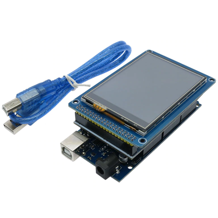 Tarjeta de Desarrollo Mega 2560 R3, Shield y Pantalla Touch 3.2 Pulgadas (Kit)
