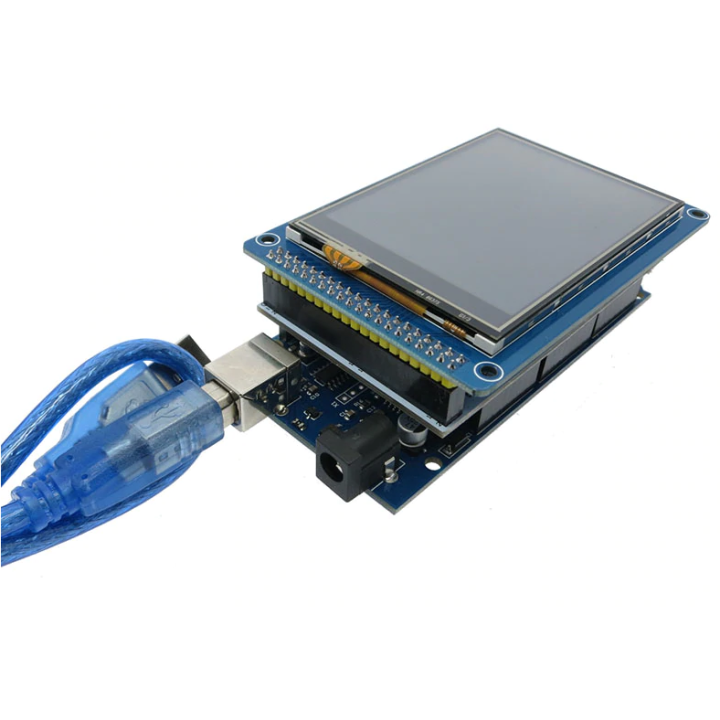 Tarjeta de Desarrollo Mega 2560 R3, Shield y Pantalla Touch 3.2 Pulgadas (Kit)