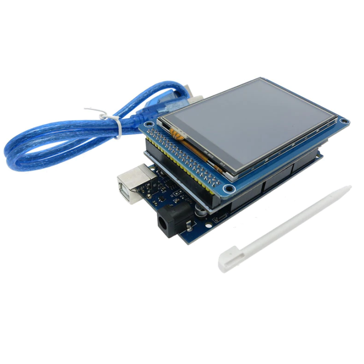 Tarjeta de Desarrollo Mega 2560 R3, Shield y Pantalla Touch 3.2 Pulgadas (Kit)