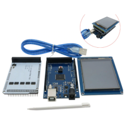 Tarjeta de Desarrollo Mega 2560 R3, Shield y Pantalla Touch 3.2 Pulgadas (Kit)