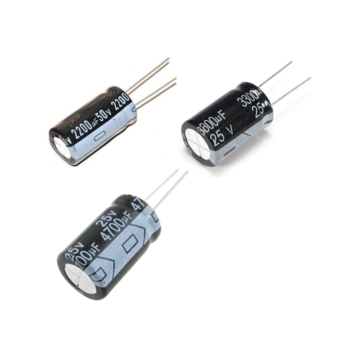 Capacitores electroliticos de 1000uf, 2200uf, 3300uf, 4700uf o 10000uf  1 valor (1 unidad)