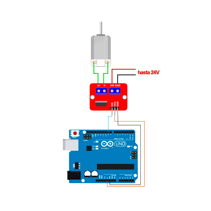 Controlador de velocidad de motor PWM IRF520 MOSFET para Arduino/Raspberry